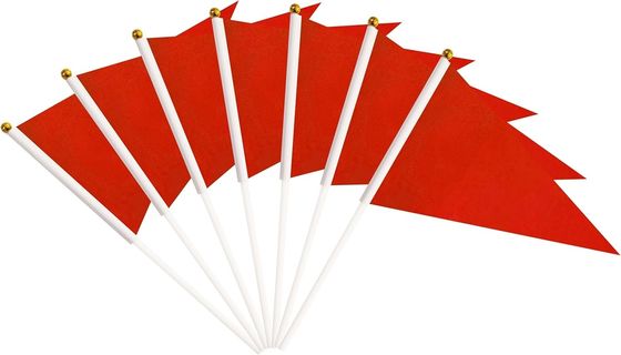 Good price Plastic Sticks Red Pennant Flags Mini Hand Held Solid Blank Flag Sports Club School online