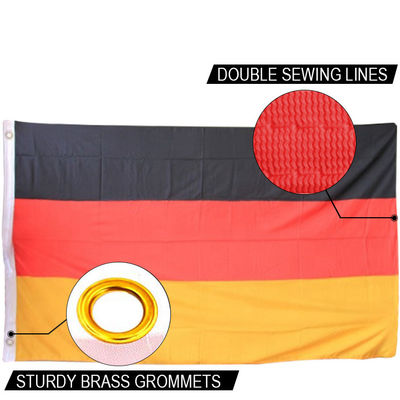 Buy The GE Germany Flag 90x150cm knitted polyester indoor outdoor national flag canvas header with grommets online manufacture