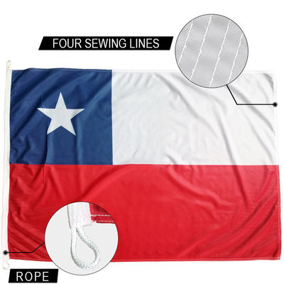 Good price 3x5' Chile National Flag Knitted Polyester Rope And Loops Customized Indoor Outdoor online