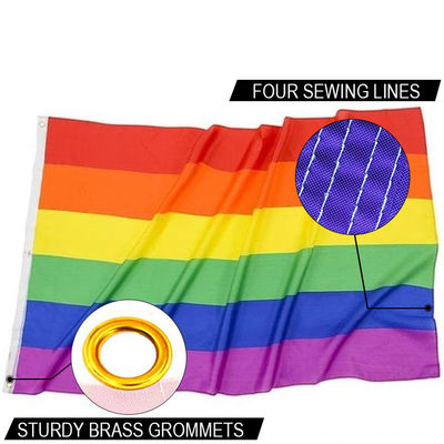 Good price The Gay Rainbow Pride Flag 3 X 5ft Indoor Outdoor Canvas Header With Grommets online