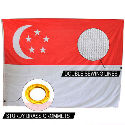 Good price Singapore Flag 90x150cm Knitted Polyester National Banner Water Resistant online