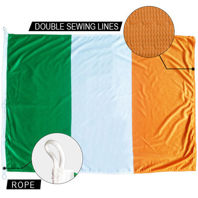 Good price 3x5' Ireland National Flag Knitted Polyester Rope and loops Customized St Patrick's Day Party Decoration indoor outdoor online