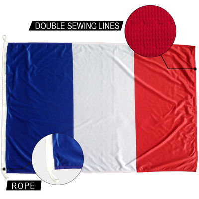 Good price 3x5' France National Flag Knitted Polyester Rope and loops Customized indoor outdoor online