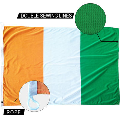 Good price 3x5' Côte d'Ivoire National Flag Knitted Polyester Rope and loops Customized indoor outdoor online