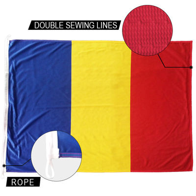 Good price 3x5' Romania National Flag Knitted Polyester Rope and loops Customized indoor outdoor online