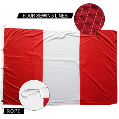 Good price 3x5' Peru National Flag Knitted Polyester Rope and loops Customized indoor outdoor online