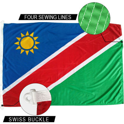 Good price 3x5' Namibia National Flag Knitted Polyester Rope And Swiss Buckle Customized online
