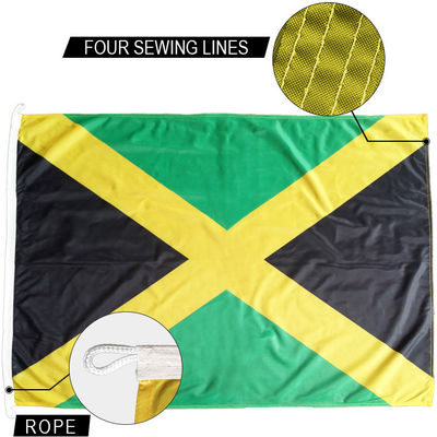 Good price Jamaica National Flag 3x5' Knitted Polyester Rope And Loops Customized Indoor Outdoor online