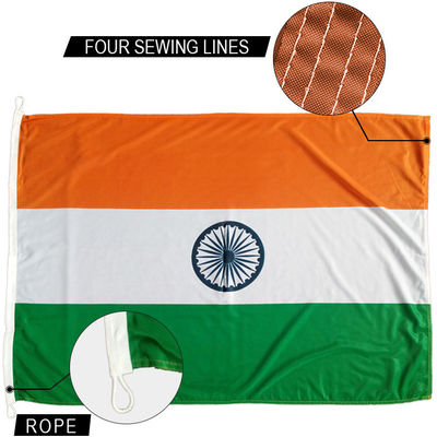 Good price Customized Indoor Outdoor 3x5' India National Flag Knitted Polyester Rope And Loops online