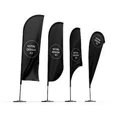 Good price Advertising Double Side Printing Aluminium Fiberglass Flagpole Custom Beach Flags Rectangle online