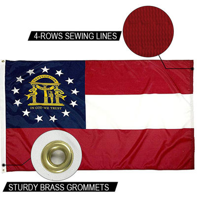 Good price State of Georgia Flag 3x5 ft Outdoor Dupont Heavy duty Nylon US Flags Brass Grommets online