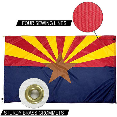 Good price State of Arizona Flag 3x5 ft Outdoor Heavy duty Dupont Nylon US Flags Strong Canvas Heading and  Brass Grommets online