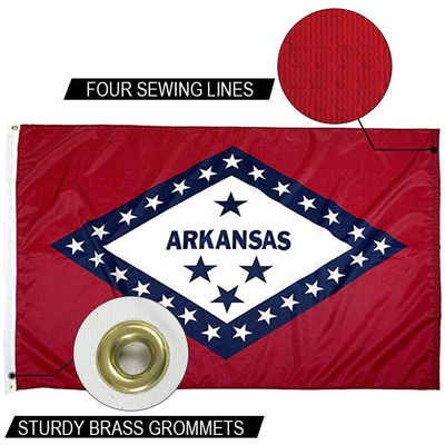 Good price State of Arkansas Flag 3x5 ft Outdoor Heavy duty Dupont Nylon US Flags Strong Canvas Heading and  Brass Grommets online
