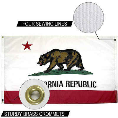 Good price State of California Flag 3x5 ft Outdoor Heavy duty Dupont Nylon US Flags Strong Canvas Heading and  Brass Grommets online