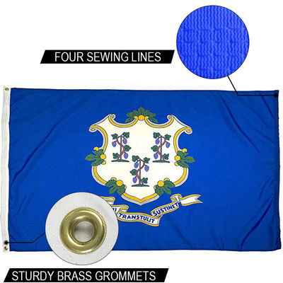 Good price State of Connecticut Flag 3x5 ft Outdoor Heavy duty Dupont Nylon US Flags Strong Canvas Heading and  Brass Grommets online