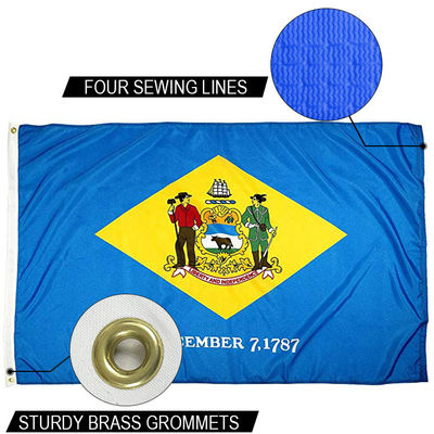 Good price State of Delaware Flag 3x5 ft Outdoor Heavy duty Dupont Nylon US Flags Strong Canvas Heading and  Brass Grommets online