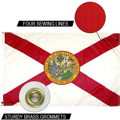 Good price State of Florida Flag 3x5 ft Outdoor Heavy duty Dupont Nylon US Flags Strong Canvas Heading and  Brass Grommets online