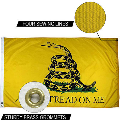 Good price Dont Tread on me Flag 3x5 ft Outdoor Heavy duty Dupont Nylon US Flags Strong Canvas Heading and  Brass Grommets online