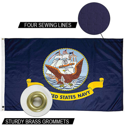 Good price US Navy Flag 3x5 ft Outdoor Heavy duty Dupont Nylon Strong Canvas Heading and Brass Grommets online