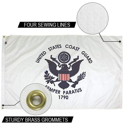Good price US Coast Guard Flag 3x5 ft Outdoor Heavy duty Dupont Nylon Strong Canvas Heading and Brass Grommets online