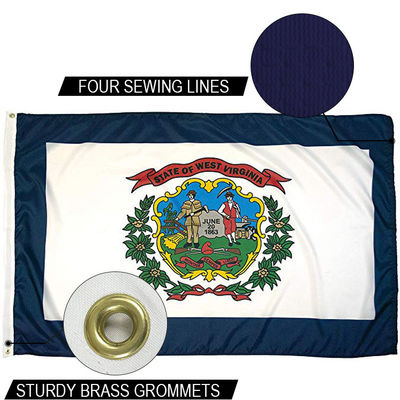 Good price State of West Virginia Flag 3x5 ft Outdoor Heavy duty Dupont Nylon US Flags Strong Canvas Heading and  Brass Grommets online