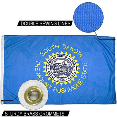 Good price State of South Dakota Flag 3x5 ft Outdoor Heavy duty Dupont Nylon US Flags Strong Canvas Heading and  Brass Grommets online