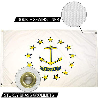 Good price State of Rhode Island Flag 3x5 ft Outdoor Heavy duty Dupont Nylon US Flags Strong Canvas Heading and  Brass Grommets online