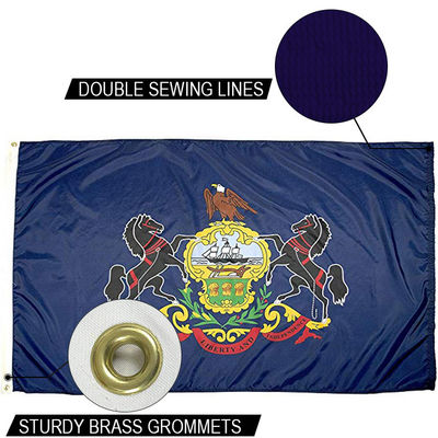 Good price State of Pennsylvania Flag 3x5 ft Outdoor Heavy duty Dupont Nylon US Flags Strong Canvas Heading and  Brass Grommets online