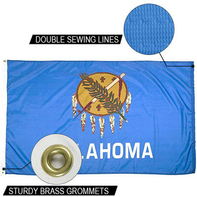 Good price State of Oklahoma Flag 3x5 ft Outdoor Heavy duty Dupont Nylon US Flags Strong Canvas Heading and  Brass Grommets online