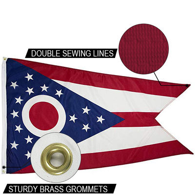 Good price State of Ohio Flag 3x5 ft Outdoor Heavy duty Dupont Nylon US Flags Strong Canvas Heading and  Brass Grommets online