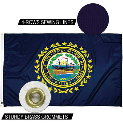 Good price Waterproof State Of New Hampshire Flag 3x5ft Strong Canvas Heading And Brass Grommets online