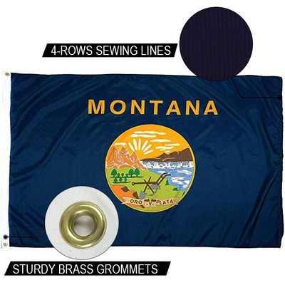 Good price State Of Montana Flag 3x5' Custom Flag Strong Canvas Heading And Brass Grommets online