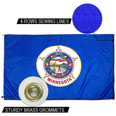 Good price Strong Canvas Heading And Brass Grommets Custom Flag State Of Minnesota Flag 3x5 Ft online