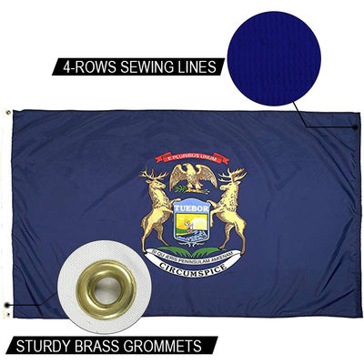 Good price 3x5 Ft State Of Michigan Flag Outdoor Heavy Duty Dupont Nylon US Flags Water Resistant online