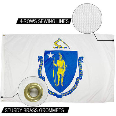 Good price 3 X 5ft State Of Massachusetts Flag Outdoor Heavy Duty Dupont Nylon 66 US Flags online