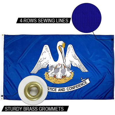 Good price Nylon Custom Flag State Of Louisiana Flag 3x5' Strong Canvas Heading And Brass Grommets online