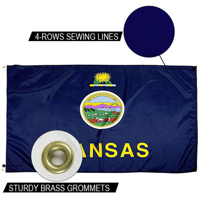 Good price Water Resistant State Of Kansas Flag 3 X 5ft Outdoor Heavy Duty Dupont Nylon US Flags online