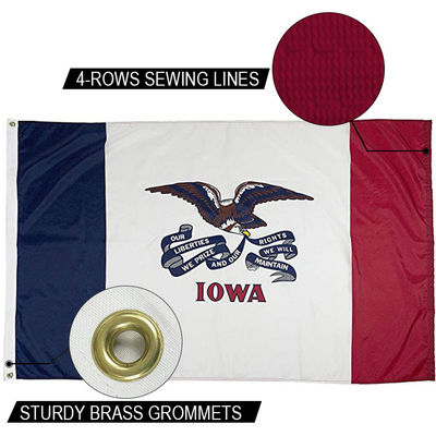 Good price State Of Iowa Flag 3x5 Ft Outdoor Custom Flag Strong Canvas Heading Brass Grommets online