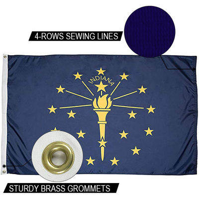 Good price 3x5ft State Of Indiana Flag Outdoor Heavy Duty Dupont Nylon US Flags online