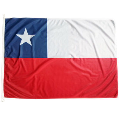 Good price 100% Polyester CMYK Colour Chile Flag National Screen Printed online
